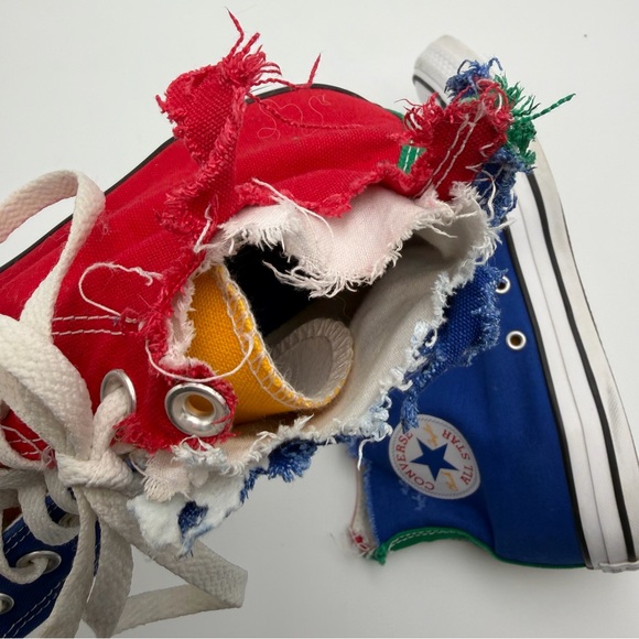 Converse Totally Thrashed Chuck Taylor All Star Hi Enamel Red Mens 8 Womens 10 - Picture 4 of 12